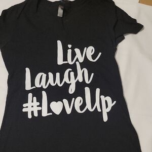 Black Graphic Tee with White Print